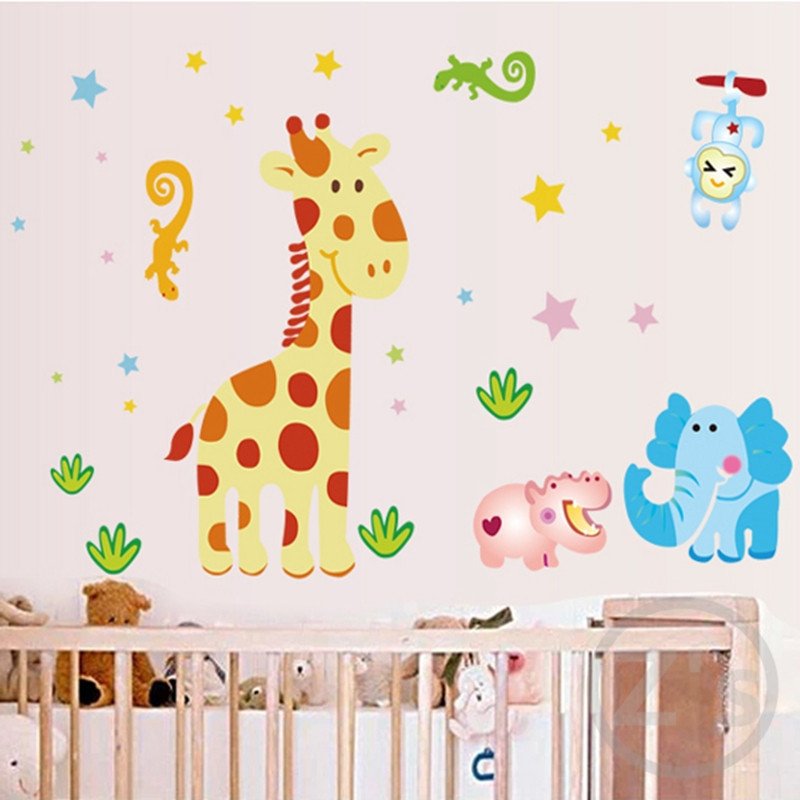 Wall Decor for Baby Room Lovely Cartoon Giraffe Wall Stickers for Nursery Baby Room Wallpaper Babies Wall Decor Children Room