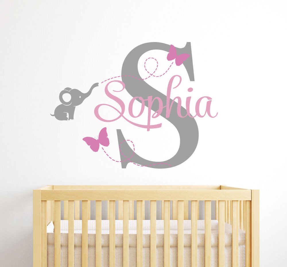 Wall Decor for Baby Rooms Best Of Custom Elephant Girl Name Wall Decal Baby Room Decor Elephant Wall Decor