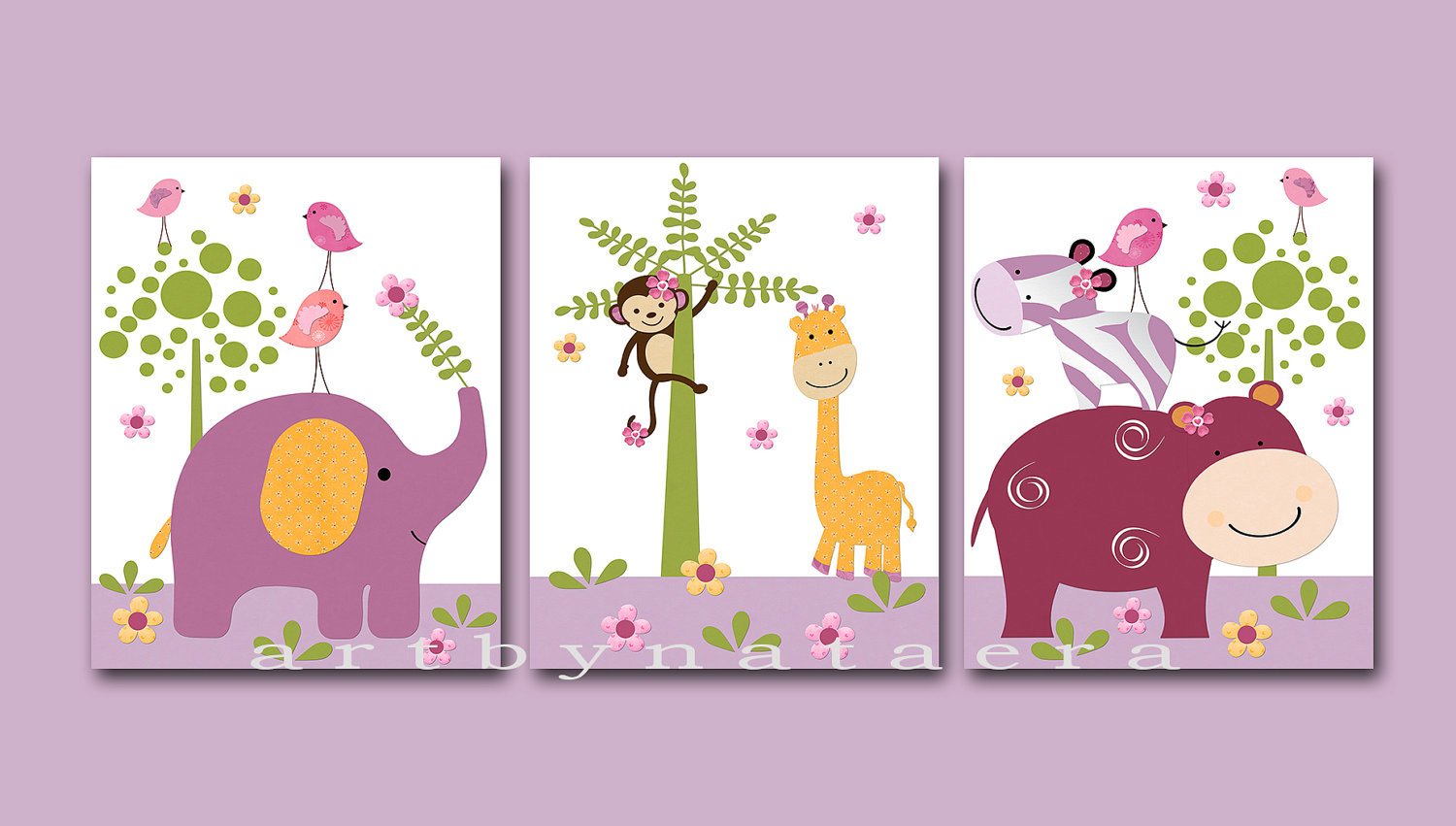 Wall Decor for Baby Rooms New Kids Wall Art Baby Girl Room Decor Baby Girl Nursery Art Set