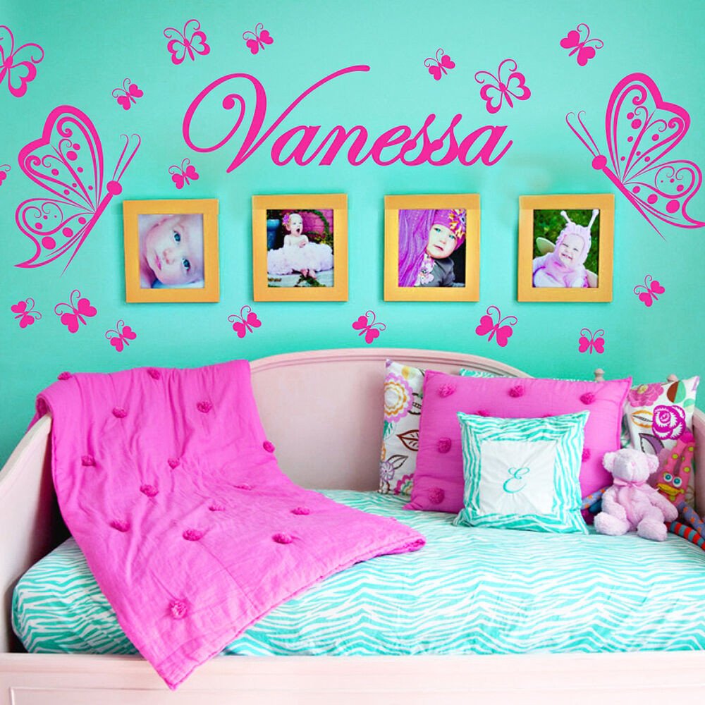 Wall Decor for Girls Bedroom Awesome Personalized Name butterflies Vinyl Wall Decals Sticker Art Decor Mural