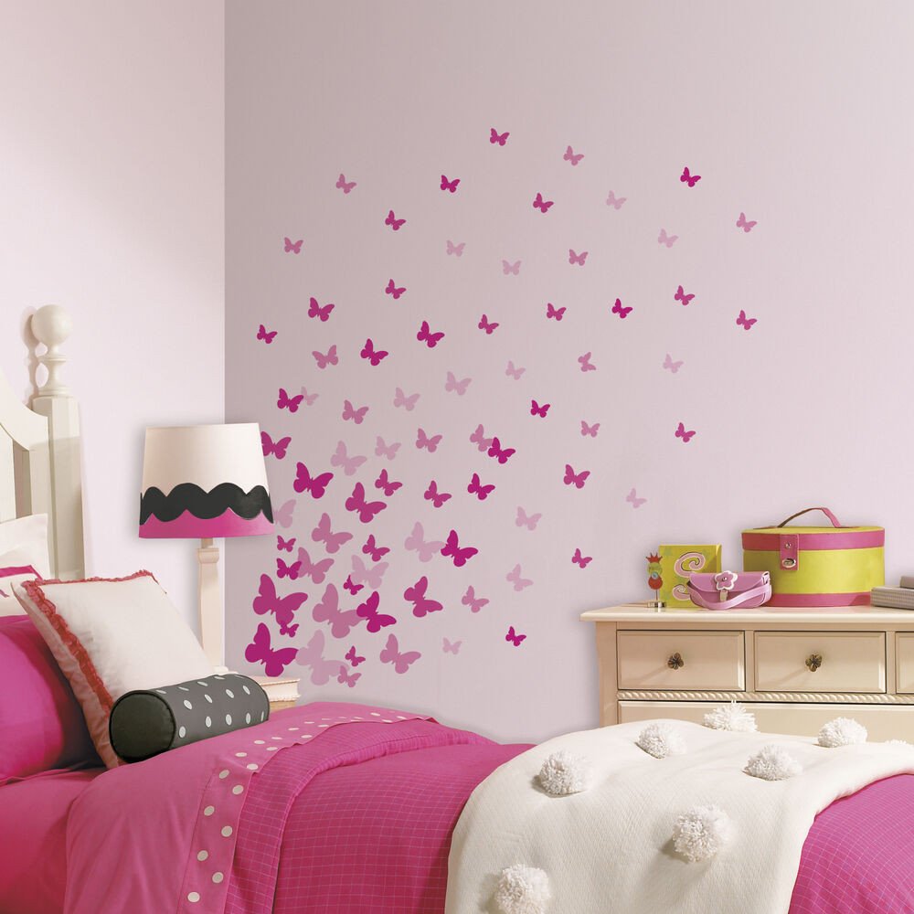 Wall Decor for Girls Bedroom New 75 New Pink Flutter butterflies Wall Decals Girls butterfly Stickers Room Decor