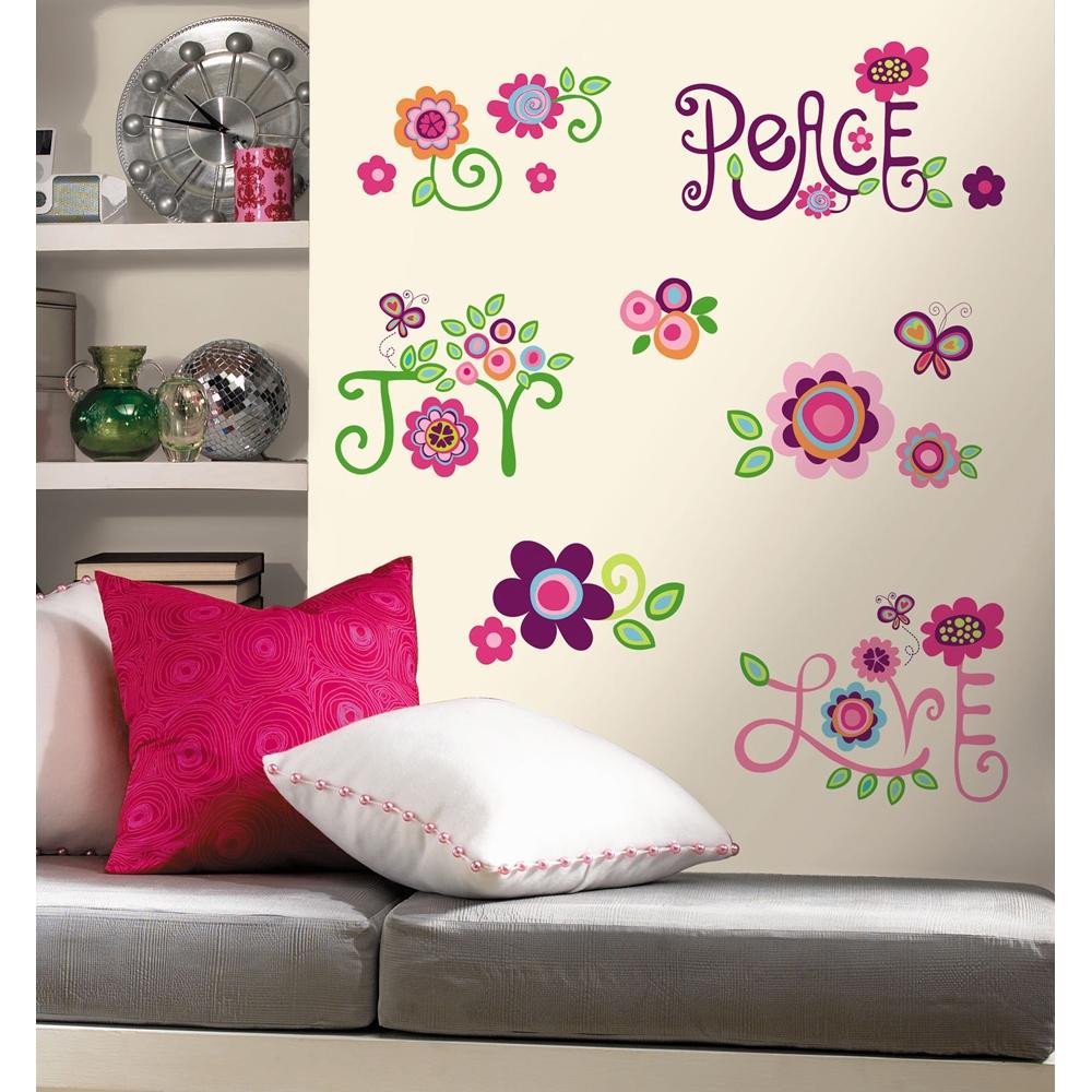 Wall Decor for Girls Room Fresh New Love Joy Peace Wall Decals Flowers Stickers Girls Deco Flower Bedroom Decor