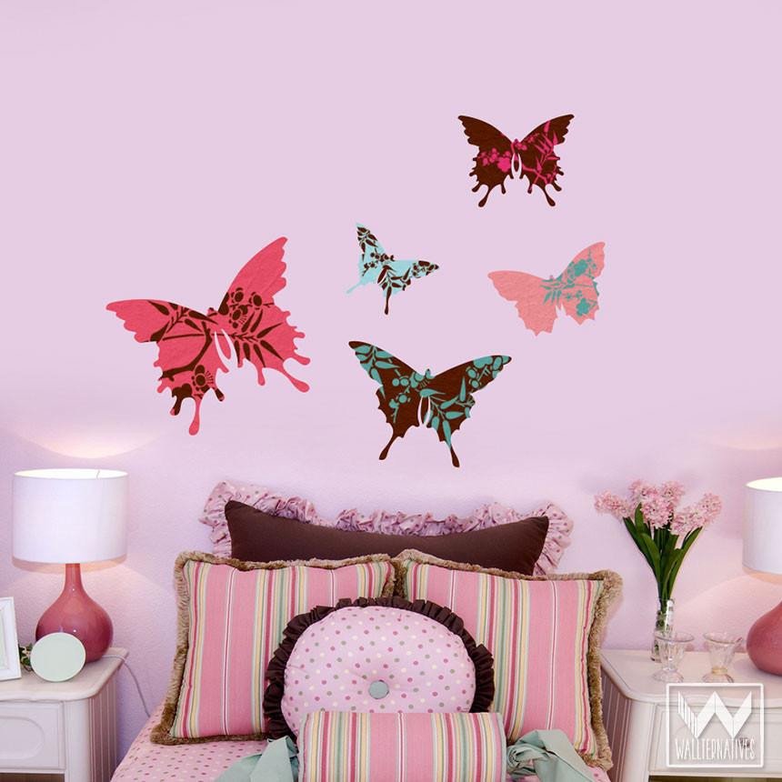 Wall Decor for Girls Room Inspirational butterfly Wall Art for Decorating Nursery or Dorm Removable Decals Wallternatives