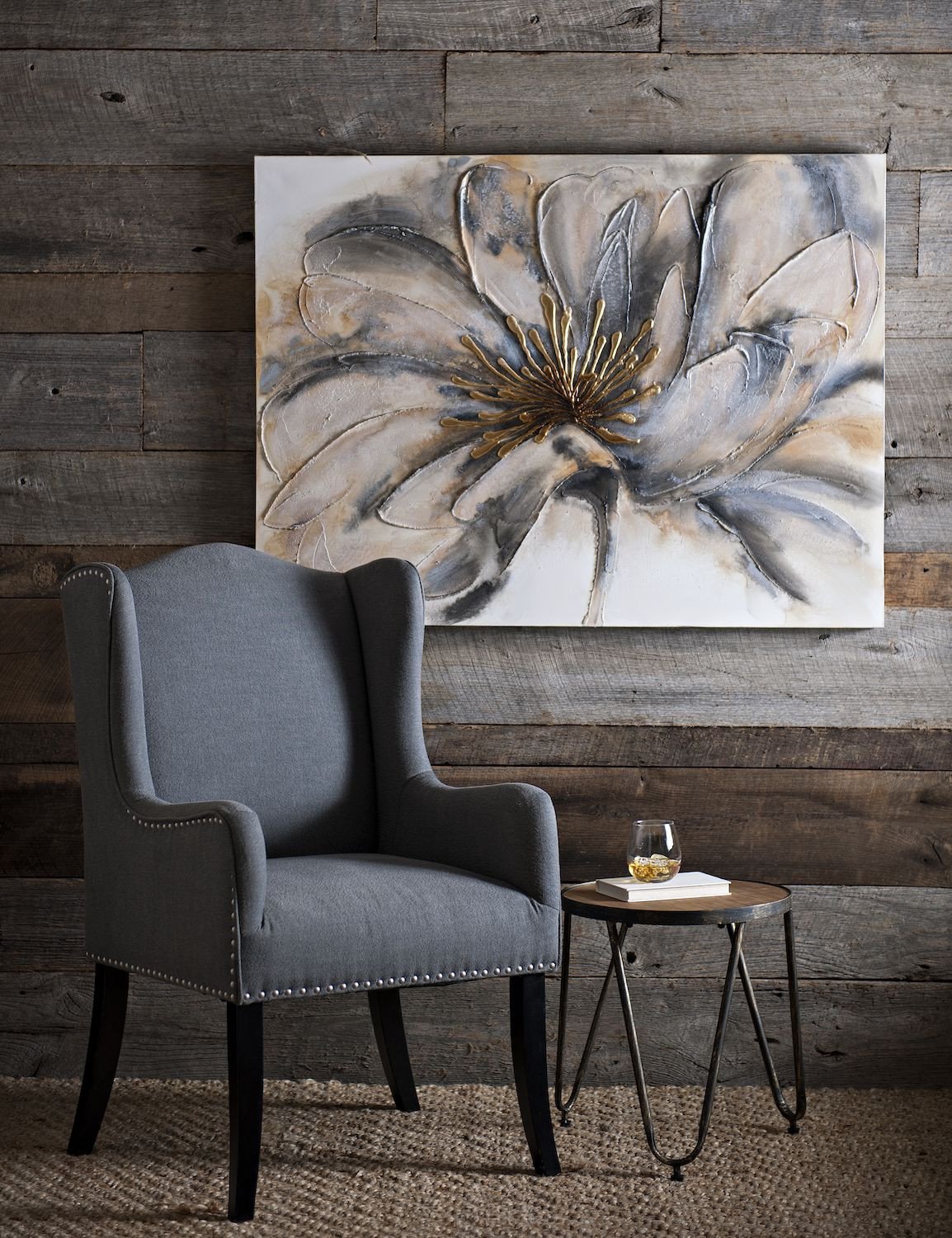 Wall Decor for Grey Walls Fresh Product Details Gold and Gray Bloom Canvas Art In 2019 Modern Farmhouse