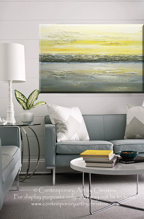 Wall Decor for Grey Walls Lovely Giclee Print Art Abstract Painting Yellow Grey Wall Art Coastal Canvas Prints Urban Gold White