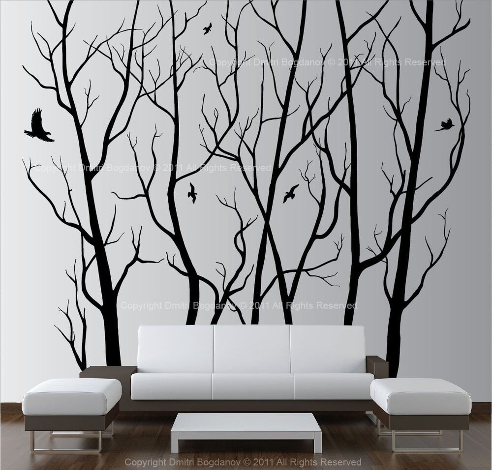 Wall Decor for Large Wall Inspirational Wall Art Decor Vinyl Tree forest Decal Sticker Choose Size and Color
