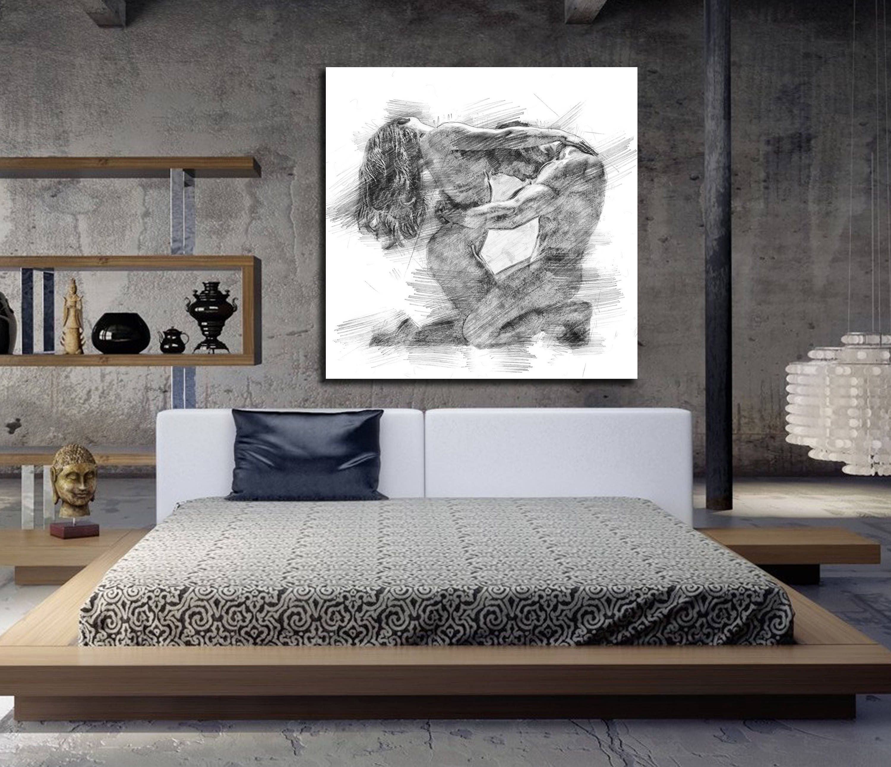 Wall Decor for Master Bedrooms Best Of Canvas Art His &amp; Hers Bedroom Wall Art Abstract Art Print Pencil Sketch Erotic Master Bedroom