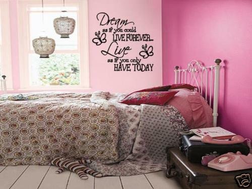 Wall Decor Teenage Girl Bedroom Lovely Dream Live Girls Teen Bedroom Vinyl Wall Art Decal Sticker Lettering Words 36&quot;