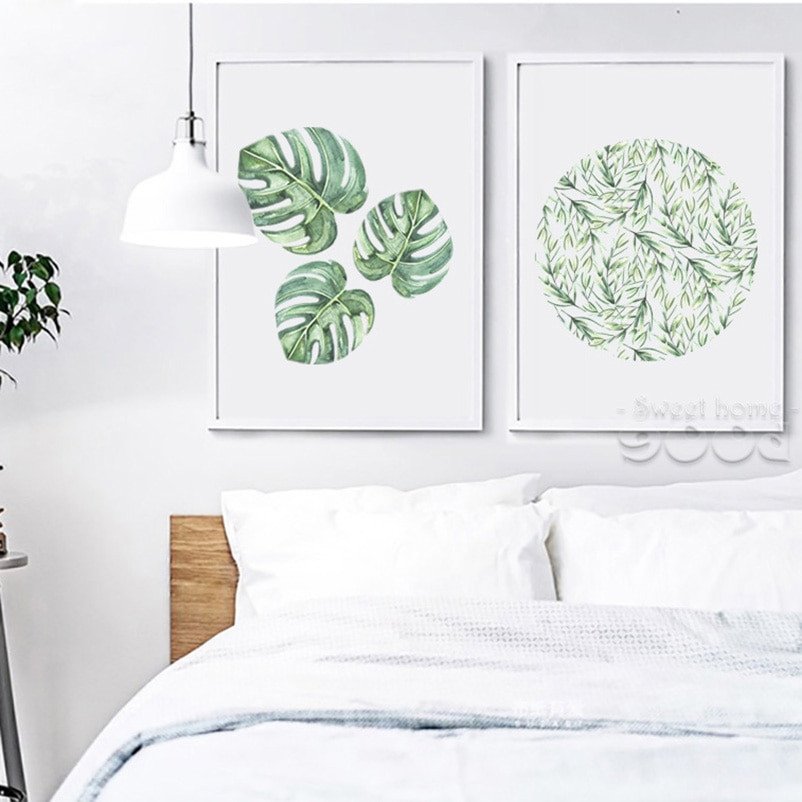 Wall Pictures for Home Decor New Watercolor Tropical Leaf Canvas Art Print Poster Wall for Home Decoration Giclee Wall