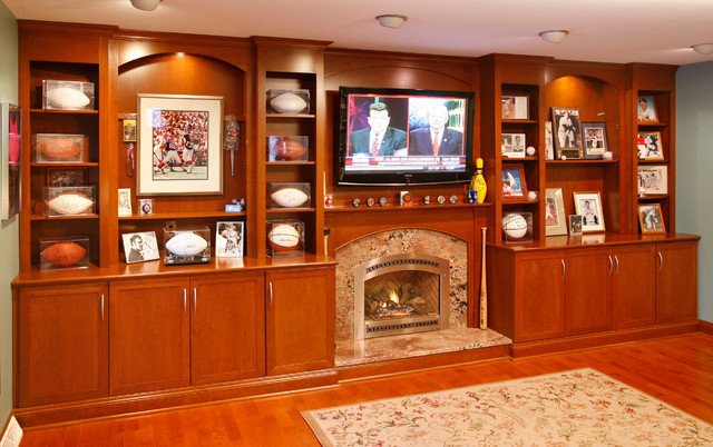 Wall Units Traditional Living Room Elegant Wall Unit with Tv and Decorative Shelving Traditional