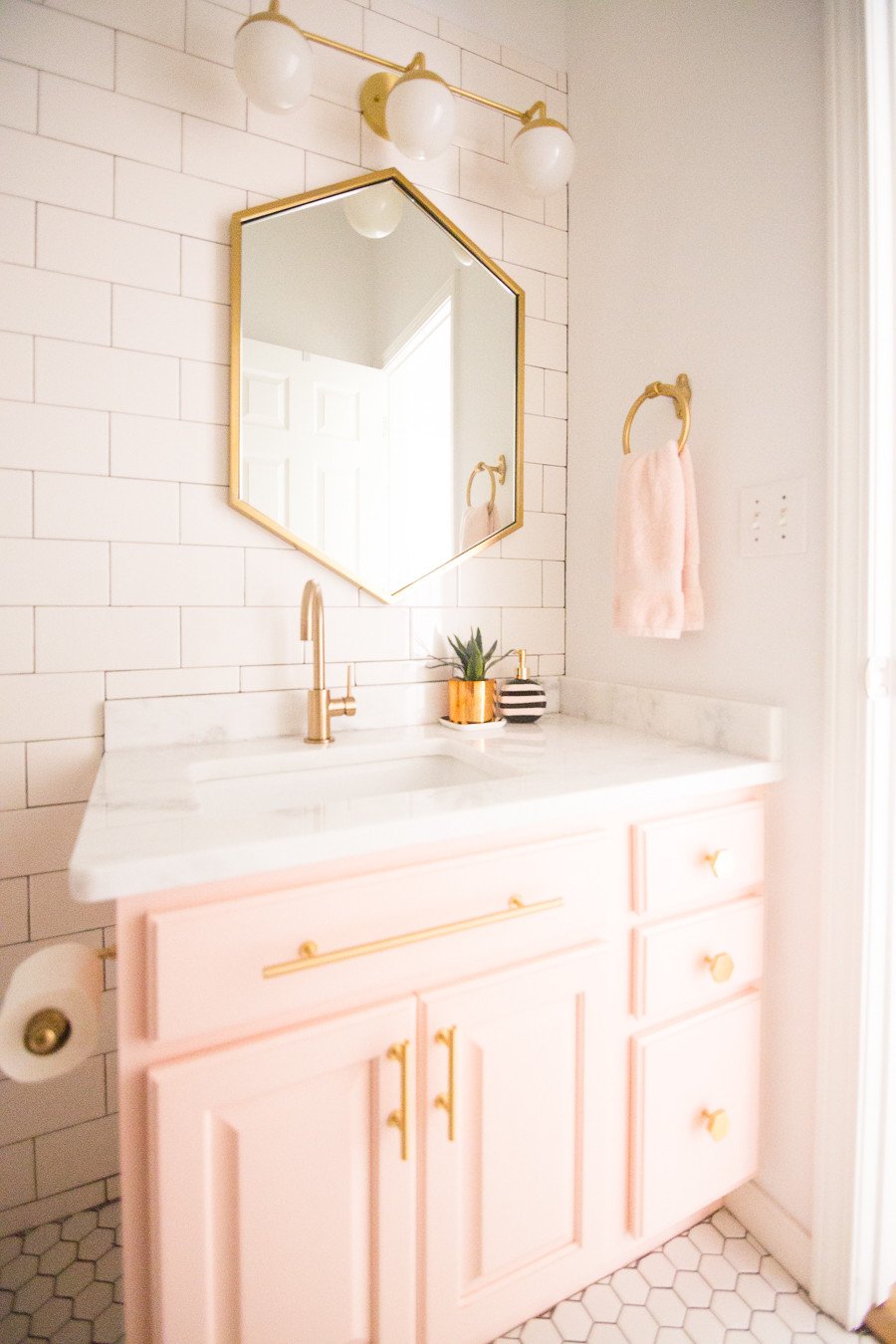 White and Gold Bathroom Decor Fresh Modern Glam Blush Girls Bathroom Design Cc and Mike