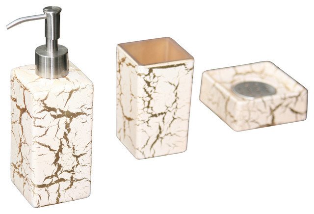 White and Gold Bathroom Decor Inspirational Kalahari Luxury Bathroom Set White Gold Contemporary Bathroom Accessories Other Metro