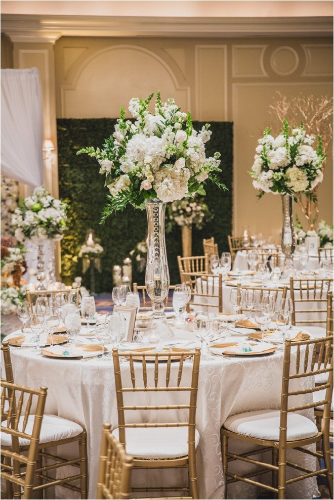 White and Gold Wedding Decor Elegant White Gold Champagne &amp; Green Wedding at the Houstonian Hotel Houston Wedding Blog