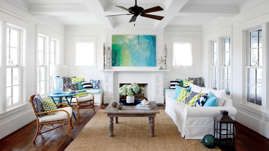 White Paint Guide for Living Room Decorating Fresh 50 Ways to Decorate with Turquoise Coastal Living