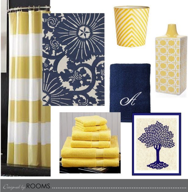 Yellow and Blue Bathroom Decor Unique Navy and Yellow Bathroom Design