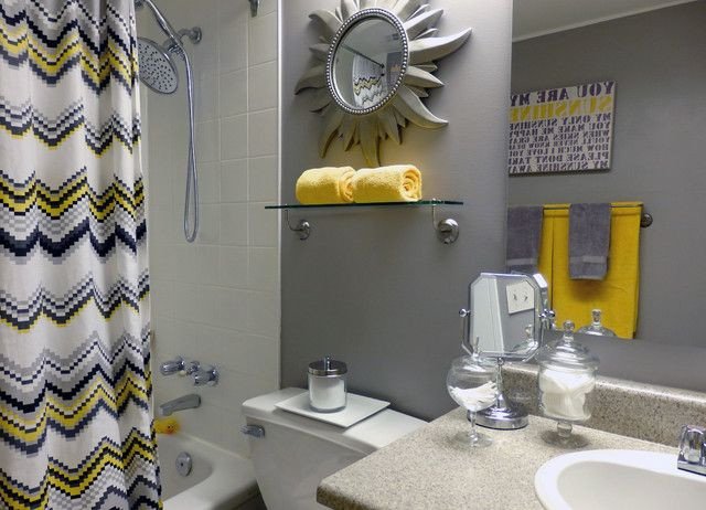 Yellow and Gray Bathroom Decor Awesome Yellow Gray Bathroom Home Design Ideas Remodel and Decor Innovation Ideas Grey Yellow