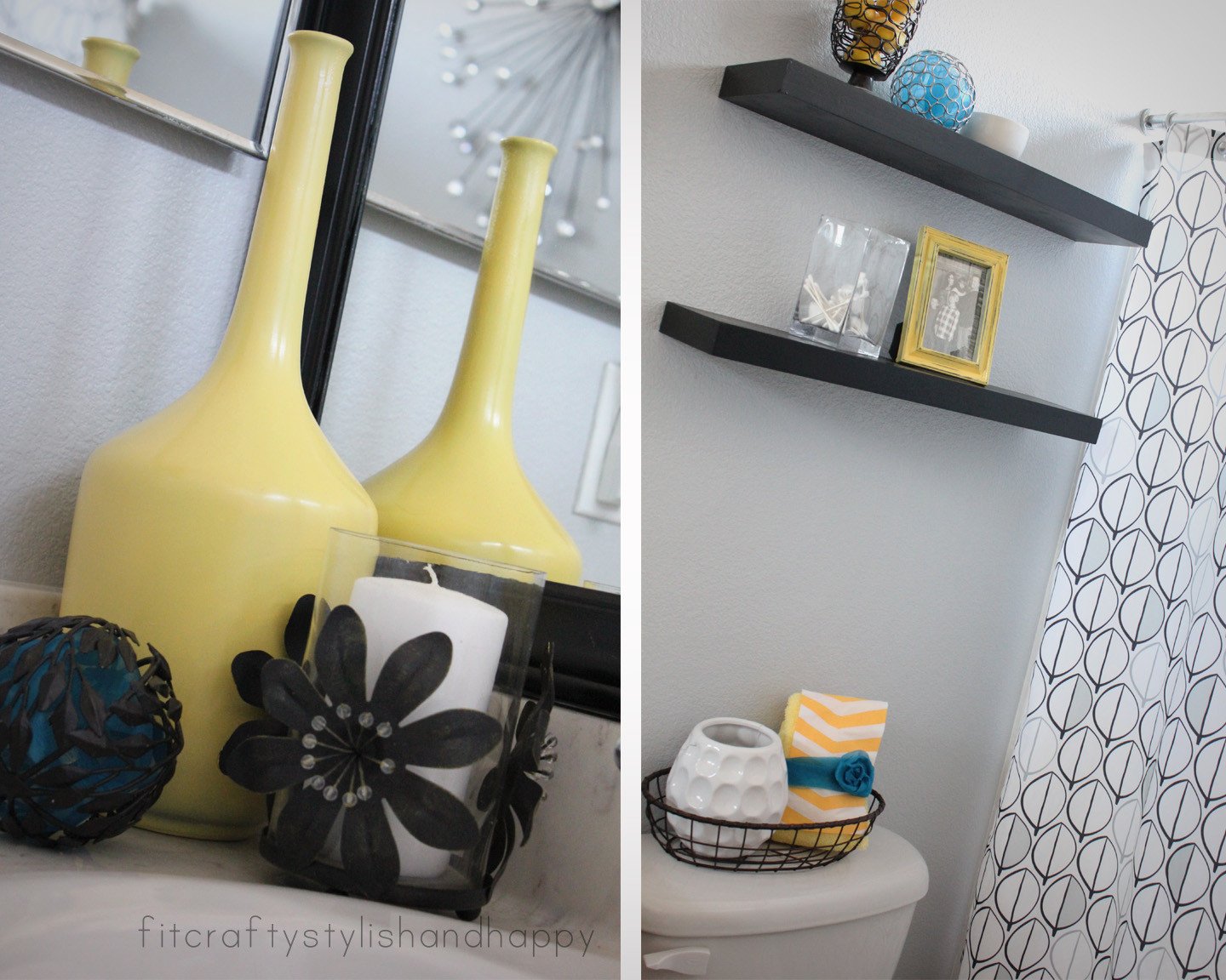 Yellow and Gray Bathroom Decor Lovely Fit Crafty Stylish and Happy Guest Bathroom Makeover