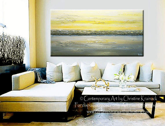 Yellow and Grey Home Decor Best Of Giclee Print Art Abstract Painting Yellow Grey Wall Art Coastal Canvas – Contemporary Art by