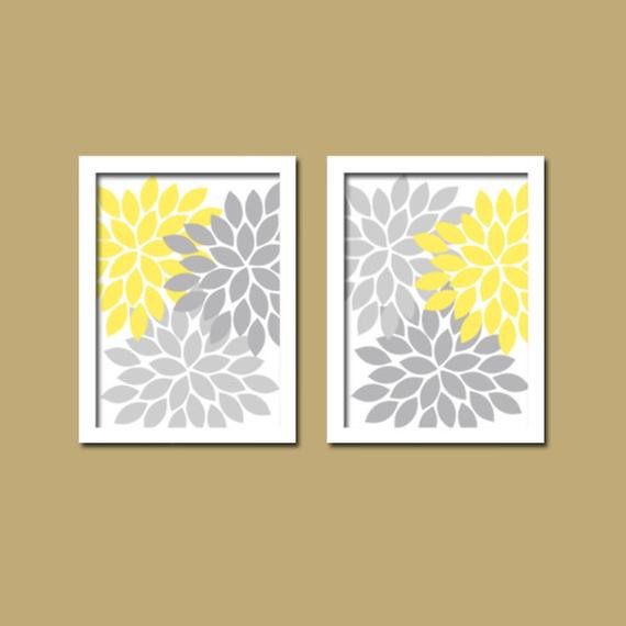 Yellow and Grey Wall Decor Luxury Yellow Gray Wall Art Yellow Gray Bathroom Wall Art by Trmdesign