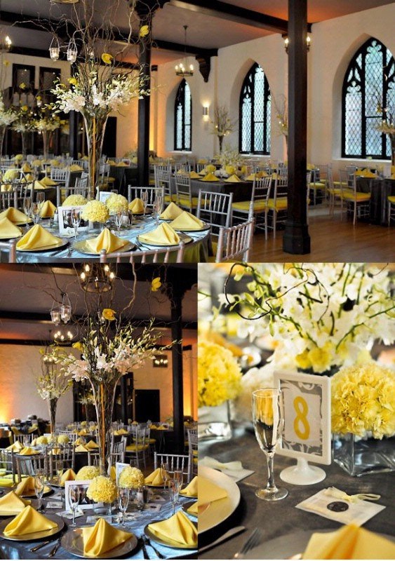 Yellow and Grey Wedding Decor Awesome Love the Centerpieces but I Would Add Sunflowers Wedding Party Ideas In 2019