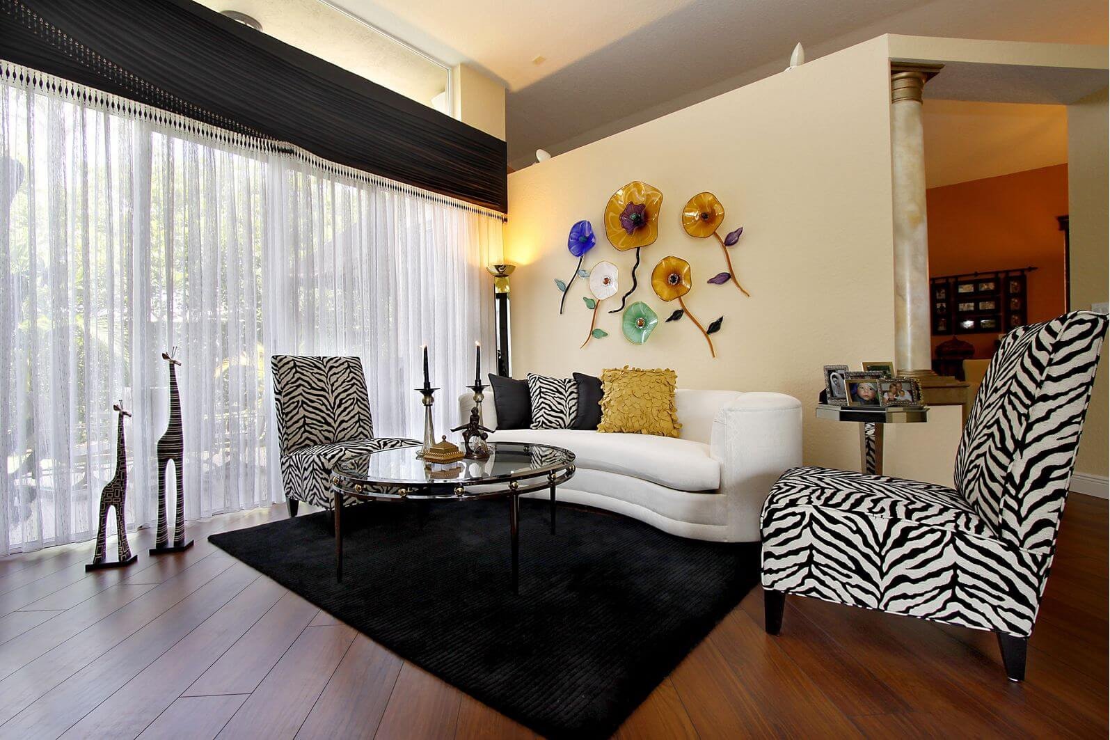 zebra print decor for living room