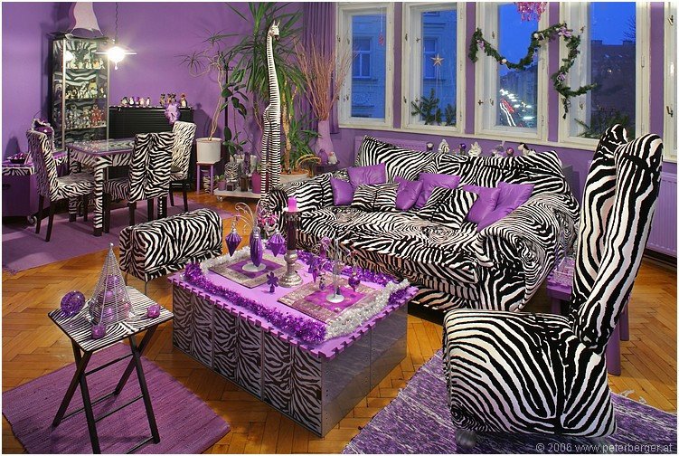 Zebra Decor for Living Room Luxury Zebra Stripes &amp; Purple Accent Living Room S and for Tumblr