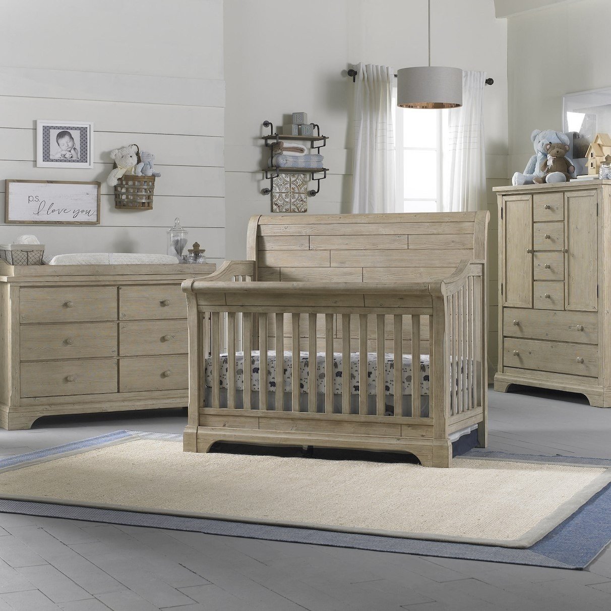 3 Pice Bedroom Set Luxury Cosi Bella Delfino 3 Piece Nursery Set In Farmhouse Pine