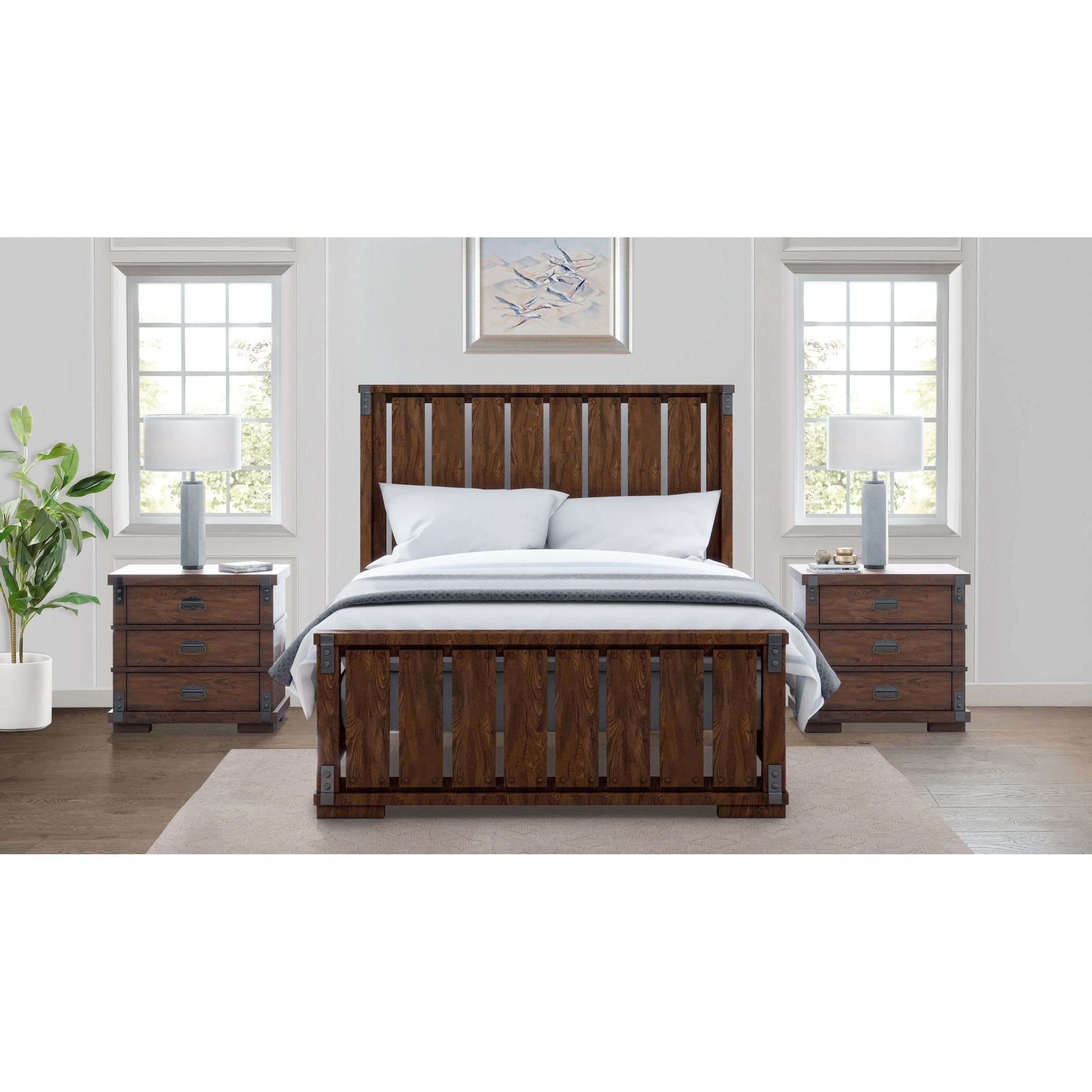 3 Piece Bedroom Furniture Set Best Of Abbyson Kingsley Vintage Oak Wood 3 Piece Bedroom Set King