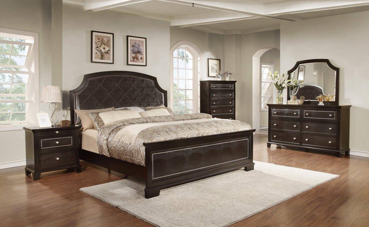 3 Piece Bedroom Furniture Set Unique soflex Moriah Dark Espresso Bicast Leather King Bedroom Set