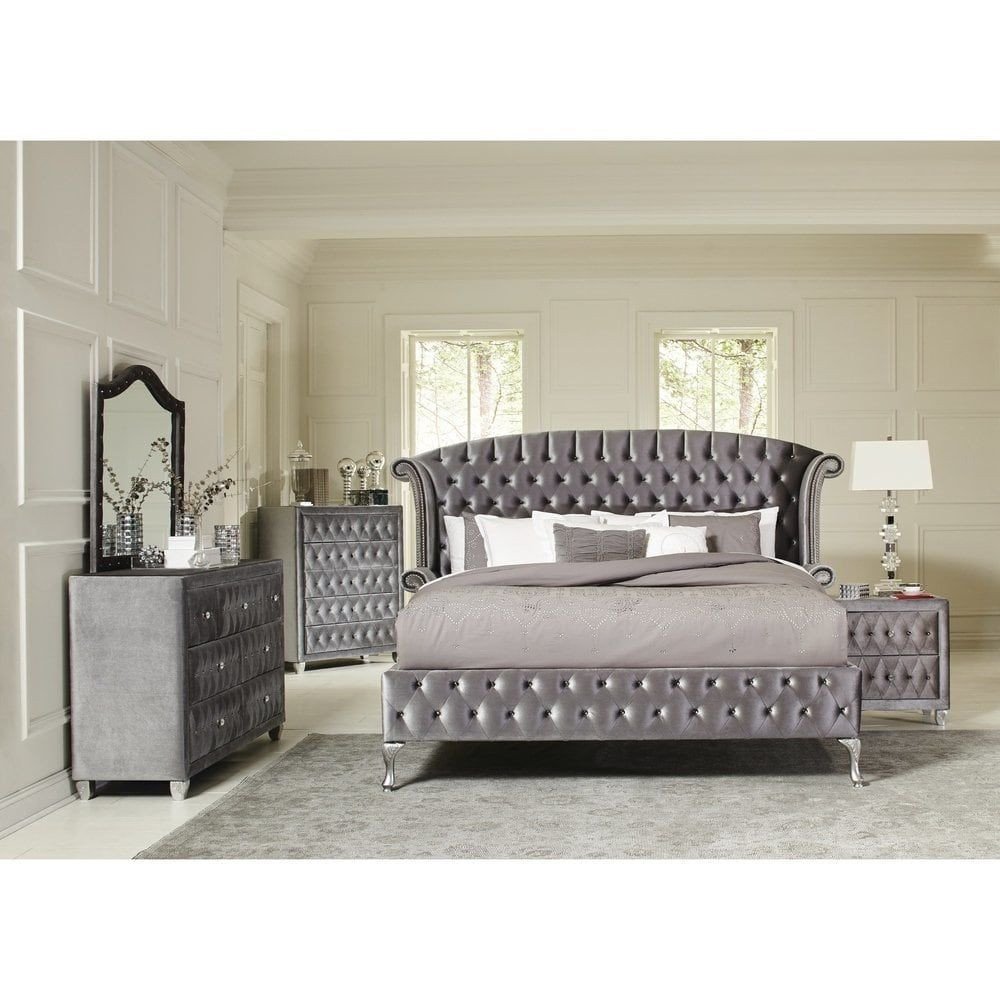 4 Piece Bedroom Set Best Of Deanna Bedroom Traditional Metallic Silver 4 Piece Bedroom