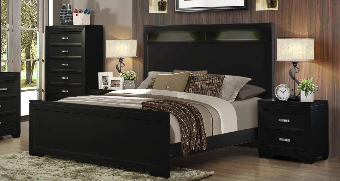 4 Piece Bedroom Set New soflex Ophelia Black Tall Headboard King Bedroom Set 4pcs W