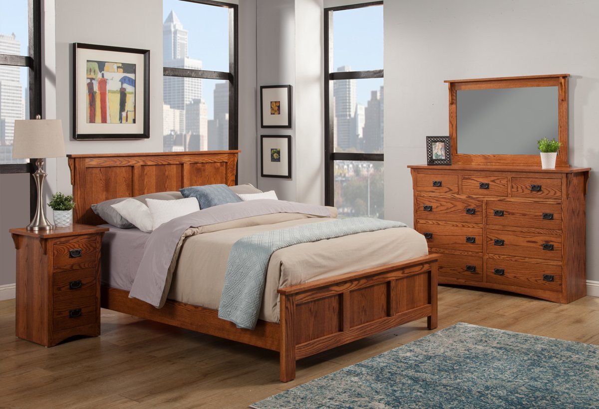 4 Piece Queen Bedroom Set Beautiful Mission Oak Panel Bed Bedroom Suite Queen Size