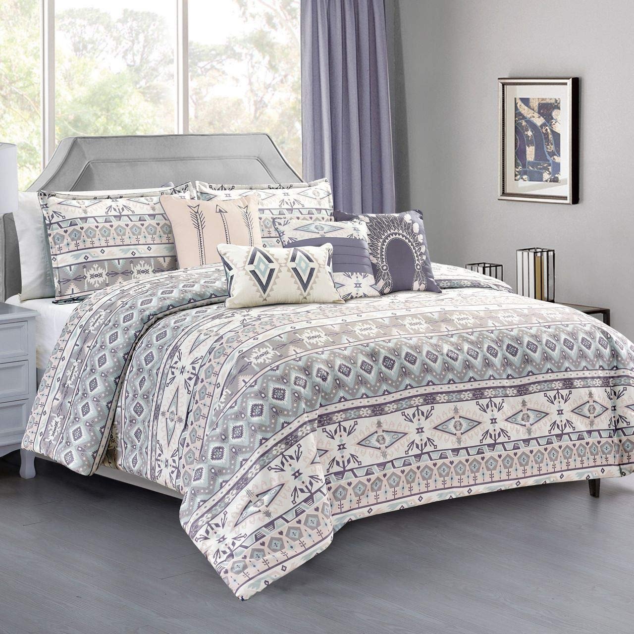 4 Piece Queen Bedroom Set Inspirational Kinglinen 7 Piece Yvonne forter Set Queen