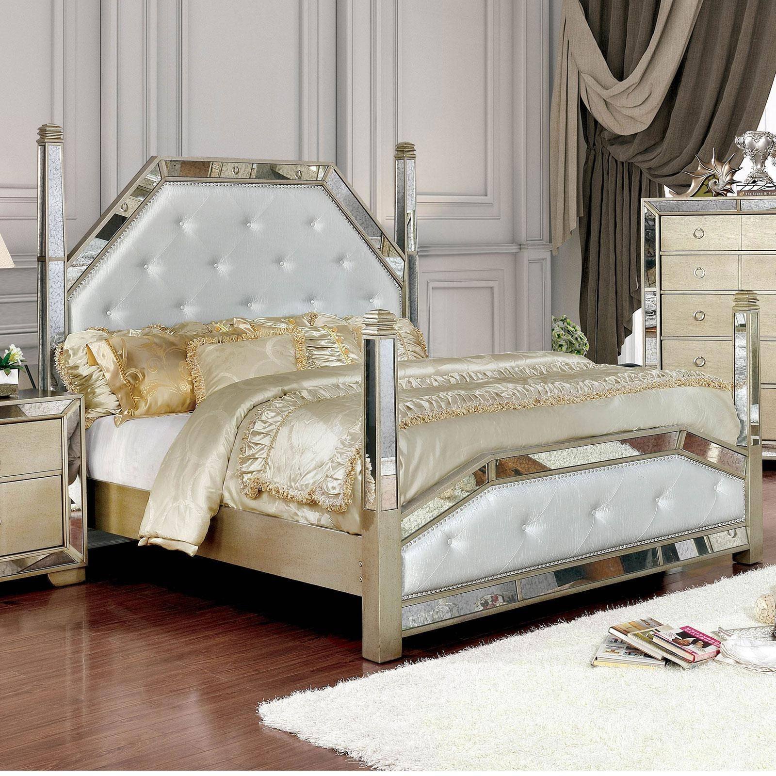 4 Poster Bedroom Set New Modern Wood King Poster Bed In Gray Loraine by Furniture Of America