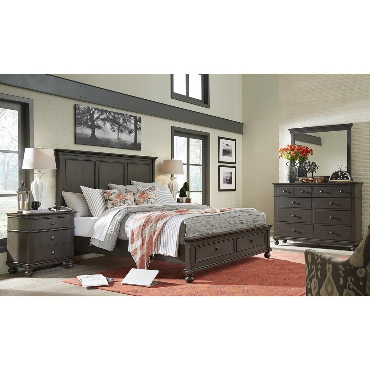 6 Piece Queen Bedroom Set Elegant Riva Ridge Oxford 4 Piece Queen Bedroom Set In Peppercorn