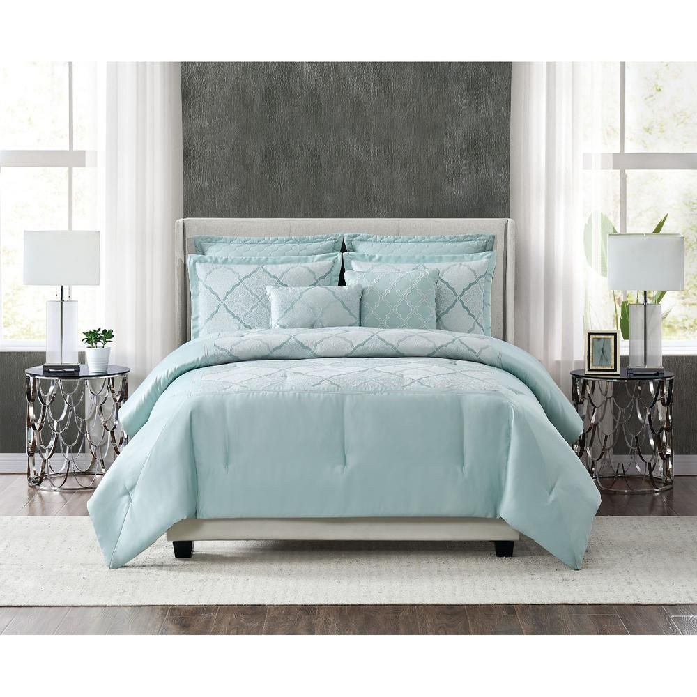 7 Piece Bedroom Set Awesome Fifth Avenue Lux Roya 7 Piece Light Blue Queen forter Set