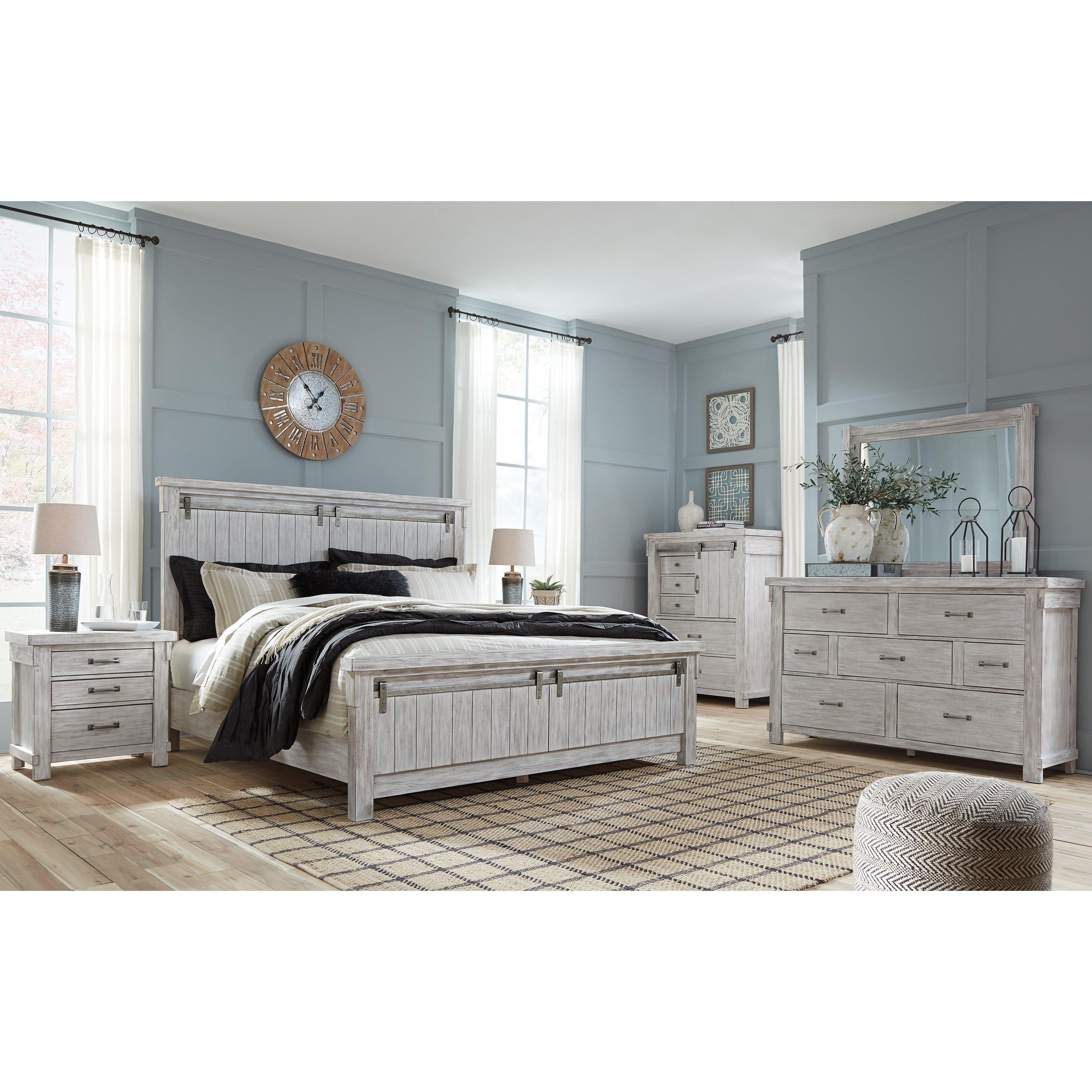 7 Piece Bedroom Set King Awesome Brashland Whitewash Bedroom Set