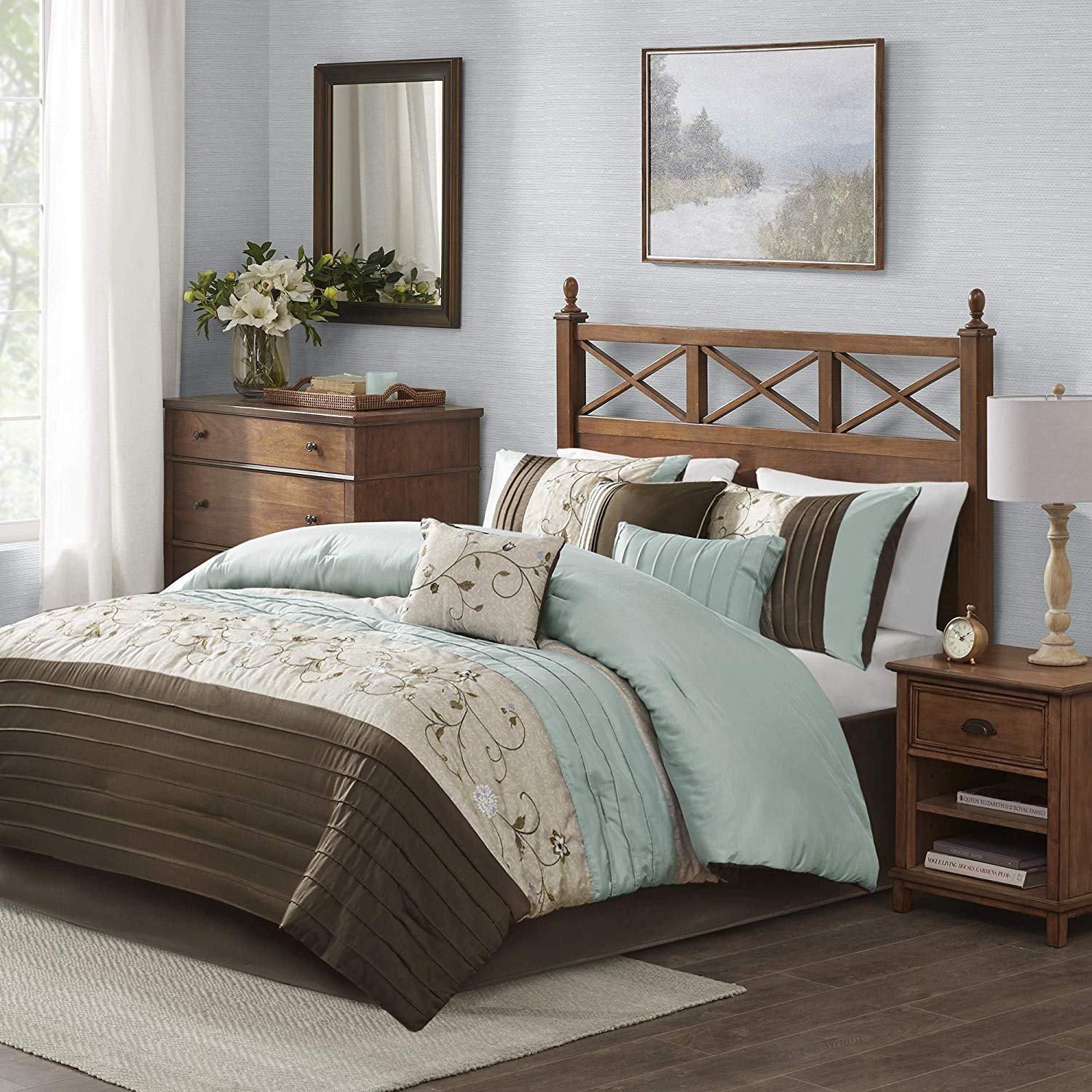 7 Piece Bedroom Set King Fresh Madison Park Serene 7 Piece forter Set King Blue