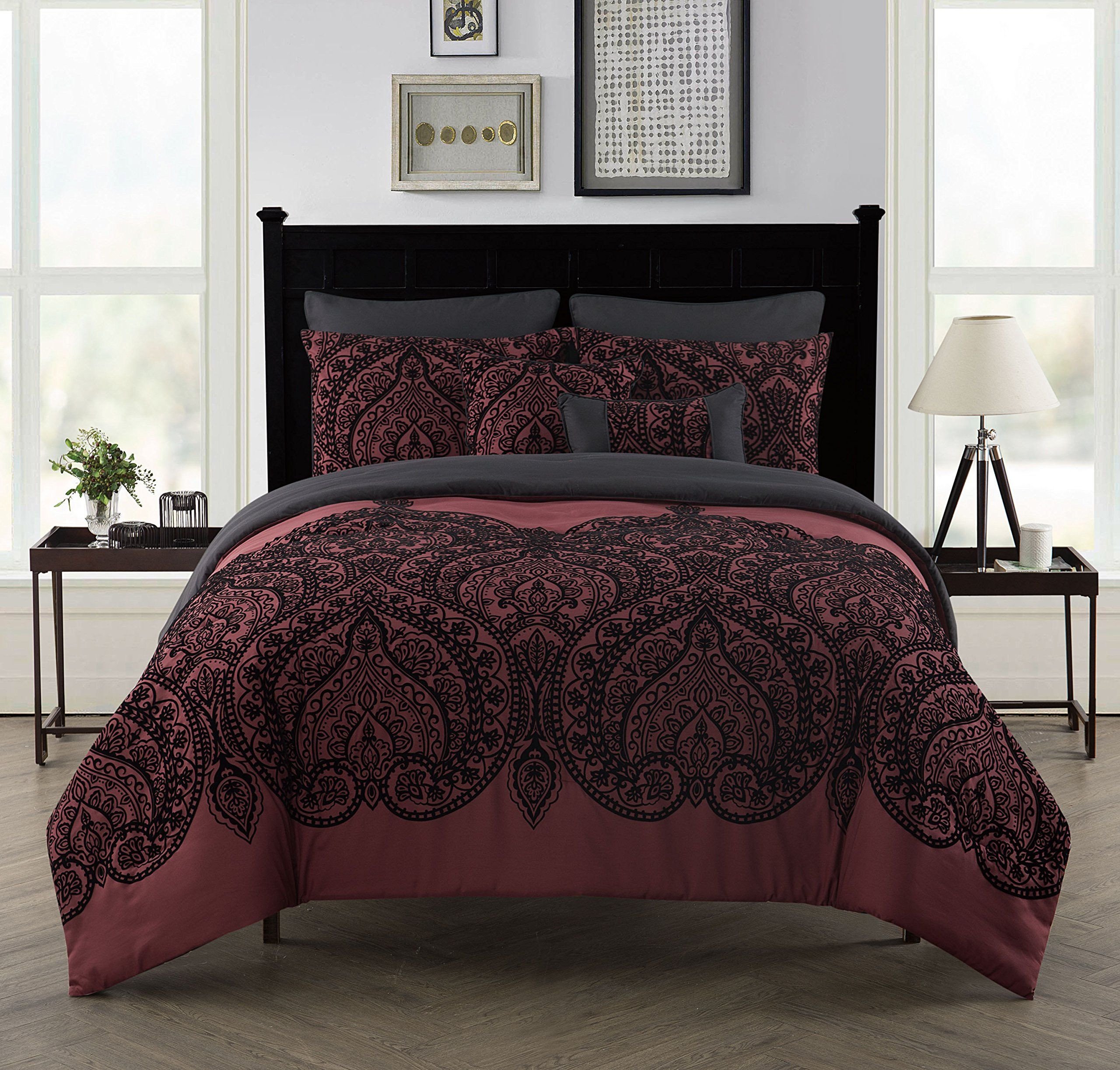 7 Piece Bedroom Set Queen Best Of Flocked Paisley 7 Piece forter Set by Vcny Home Full