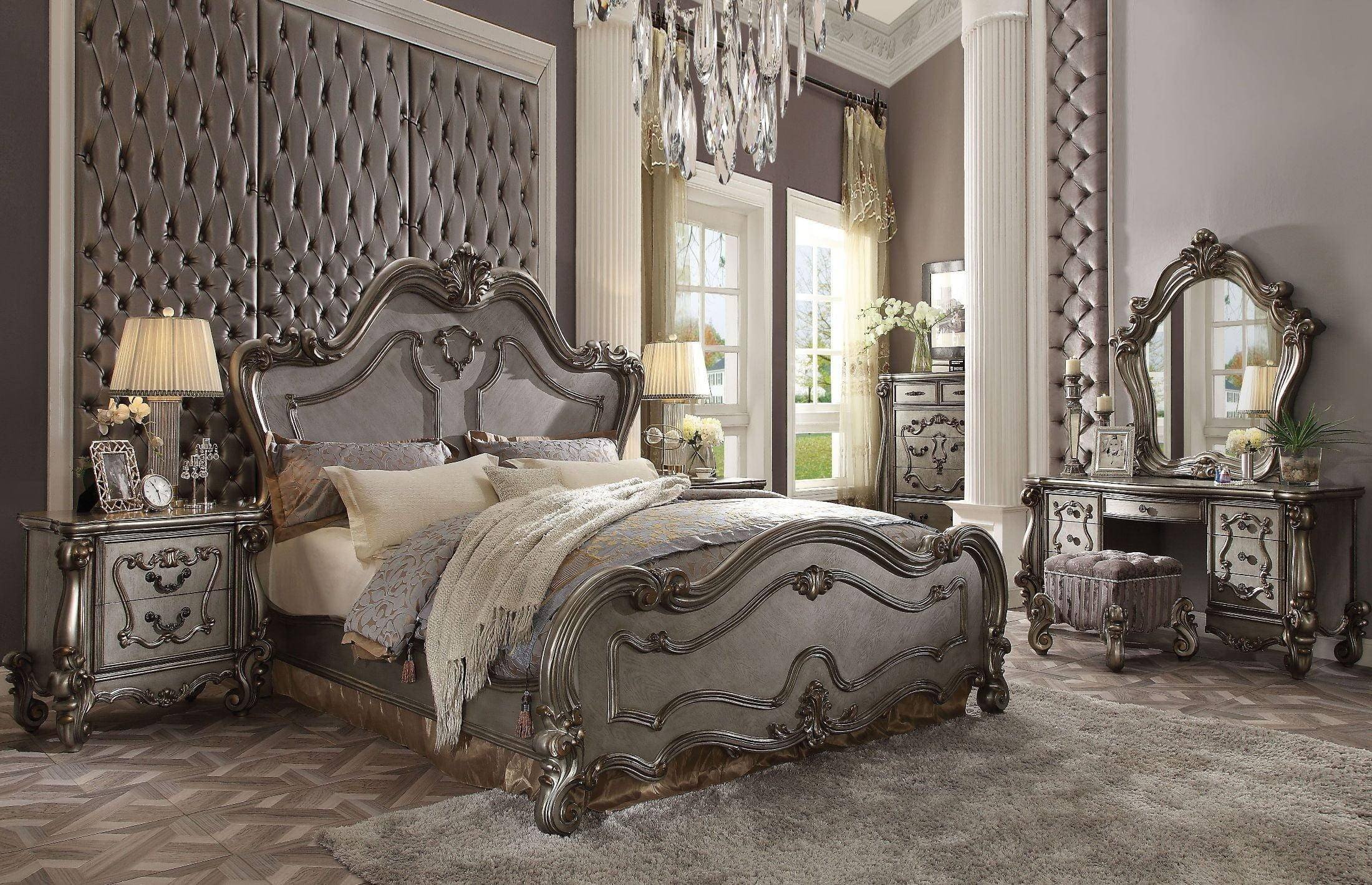 Acme Furniture Bedroom Set Beautiful Antique Platinum Queen Bedroom Set 3pcs Versailles Q
