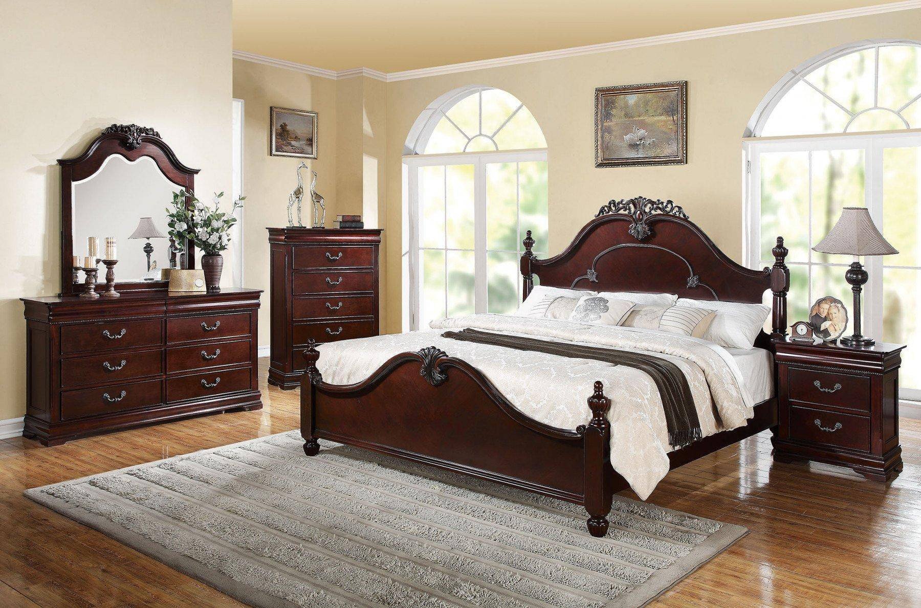 Acme Furniture Bedroom Set Beautiful Cherry Poster King Bedroom Set 5 Pcs Acme Furniture Ek