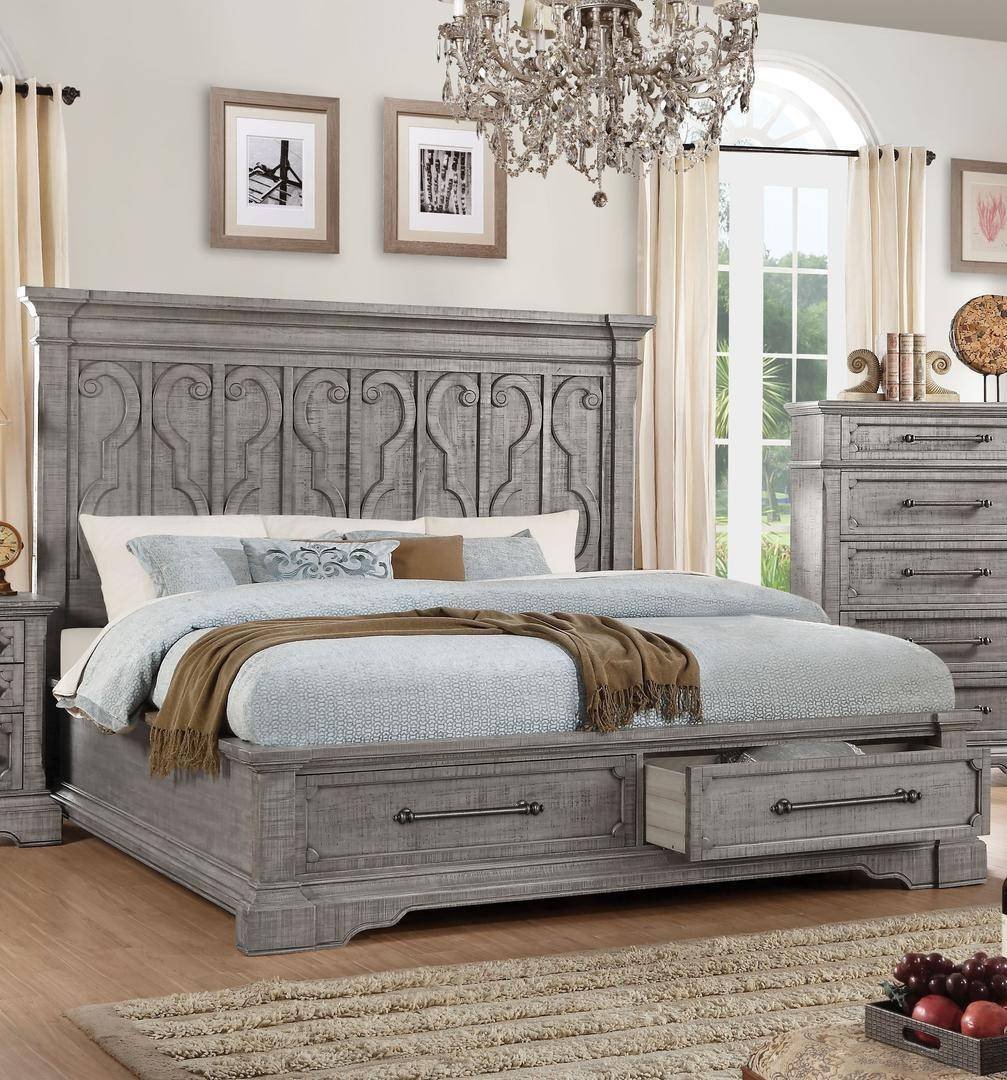 Acme Furniture Bedroom Set Fresh Queen Storage Bedroom Set 3p Carved Wood Salvaged Natural