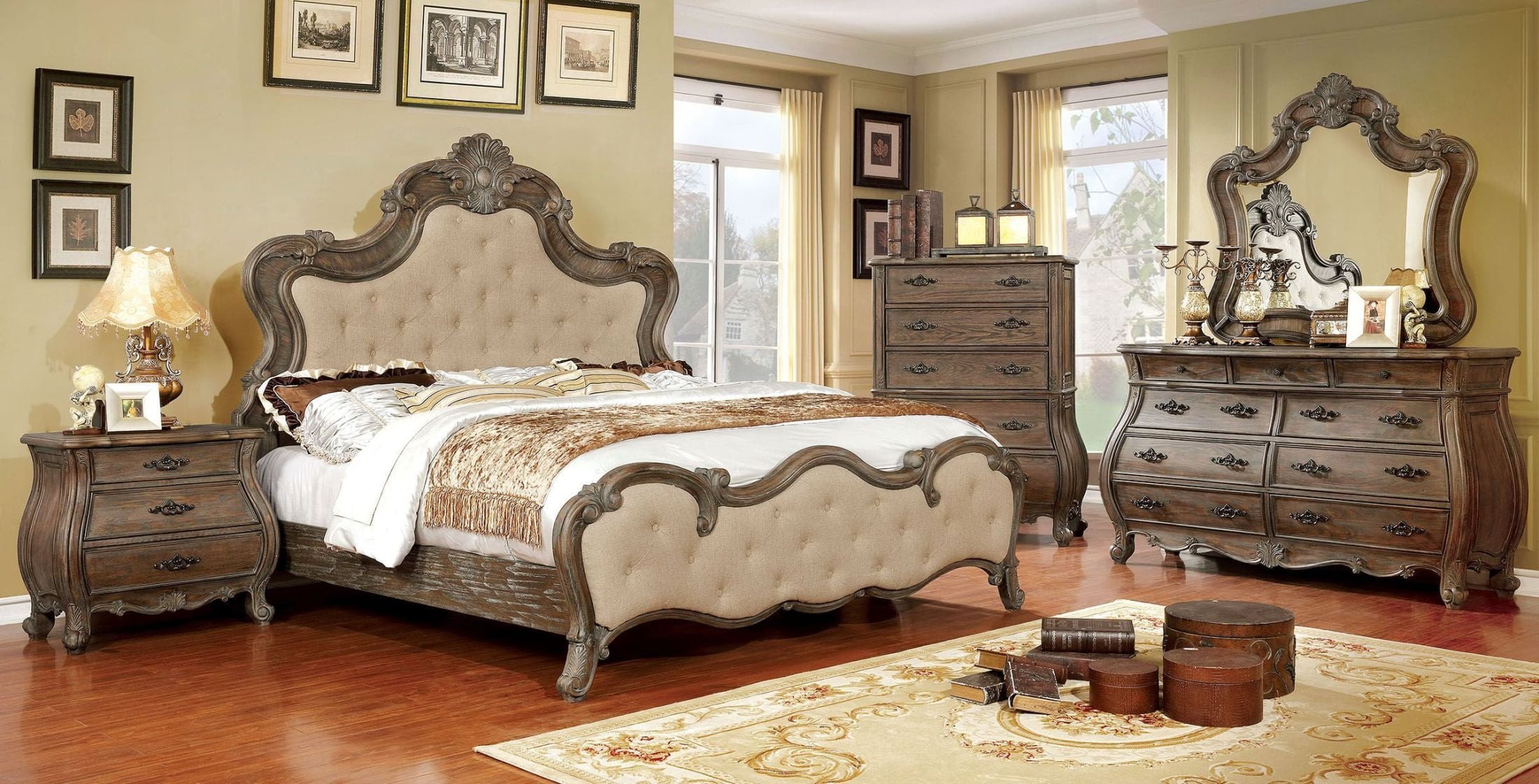 Acme Furniture Bedroom Set Luxury Cursa Rustic Natural Panel Bedroom Set