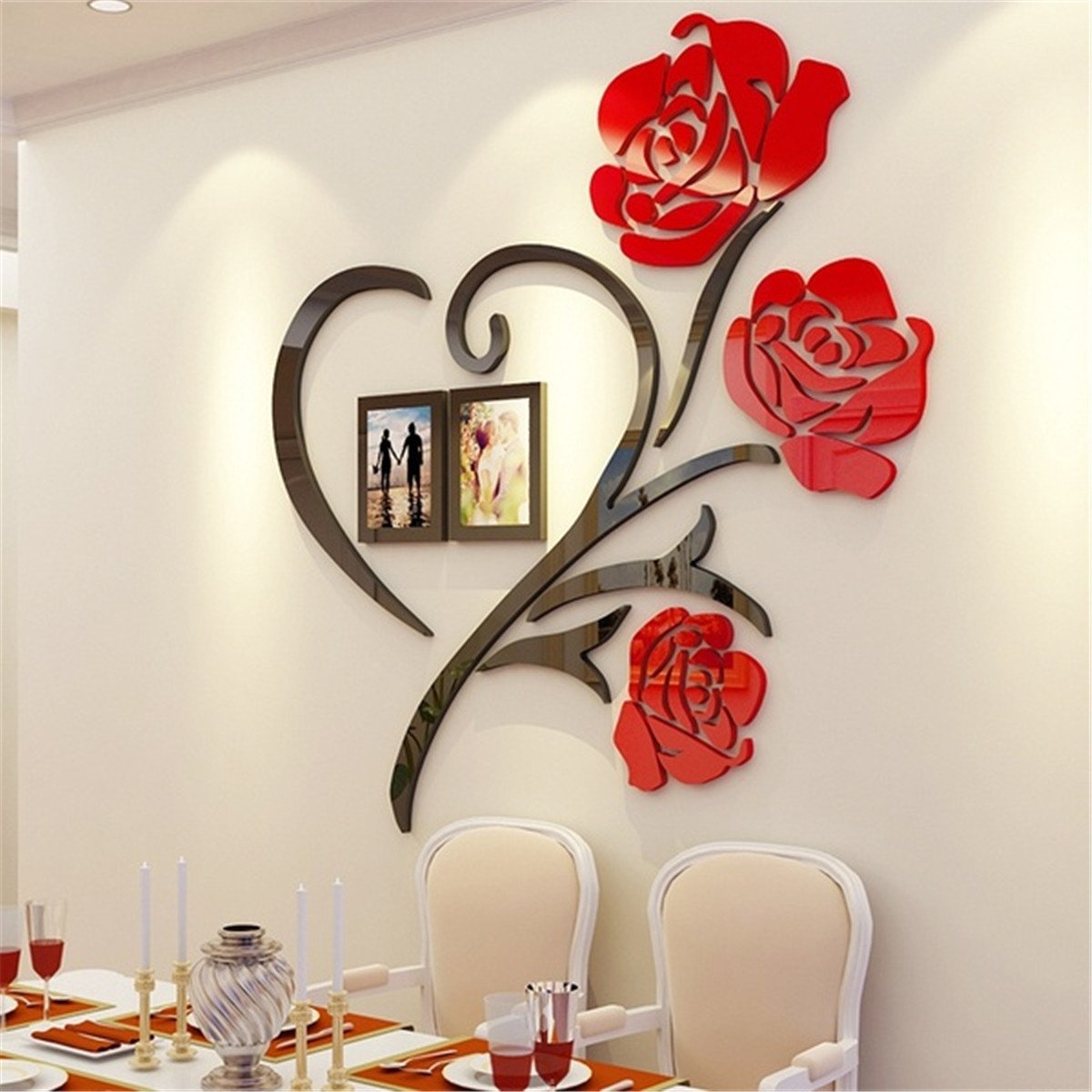 Arts for Bedroom Walls Lovely Details About 3d Acrylic Wall Sticker Love Rose Frame Art Decor Living Room Home Decal