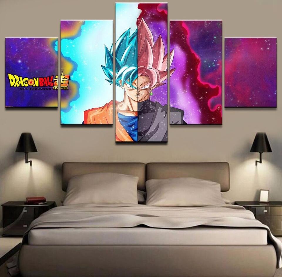 Artwork for Bedroom Wall Fresh 5 Pieces Dragon Ball Z Super Goku Anime Cartoon Modern Decor Canvas Wall Art Hd Print