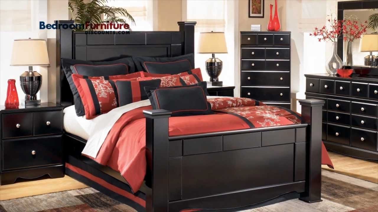 Ashley Furniture Bedroom Set 14 Piece Luxury Shay Poster Bedroom Set In Black