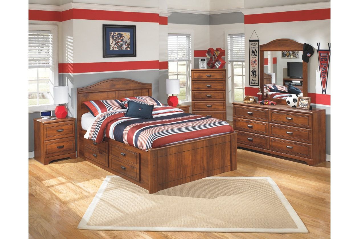 Ashley Furniture Kids Bedroom Elegant Barchan Full Panel Bed with 2 Storage