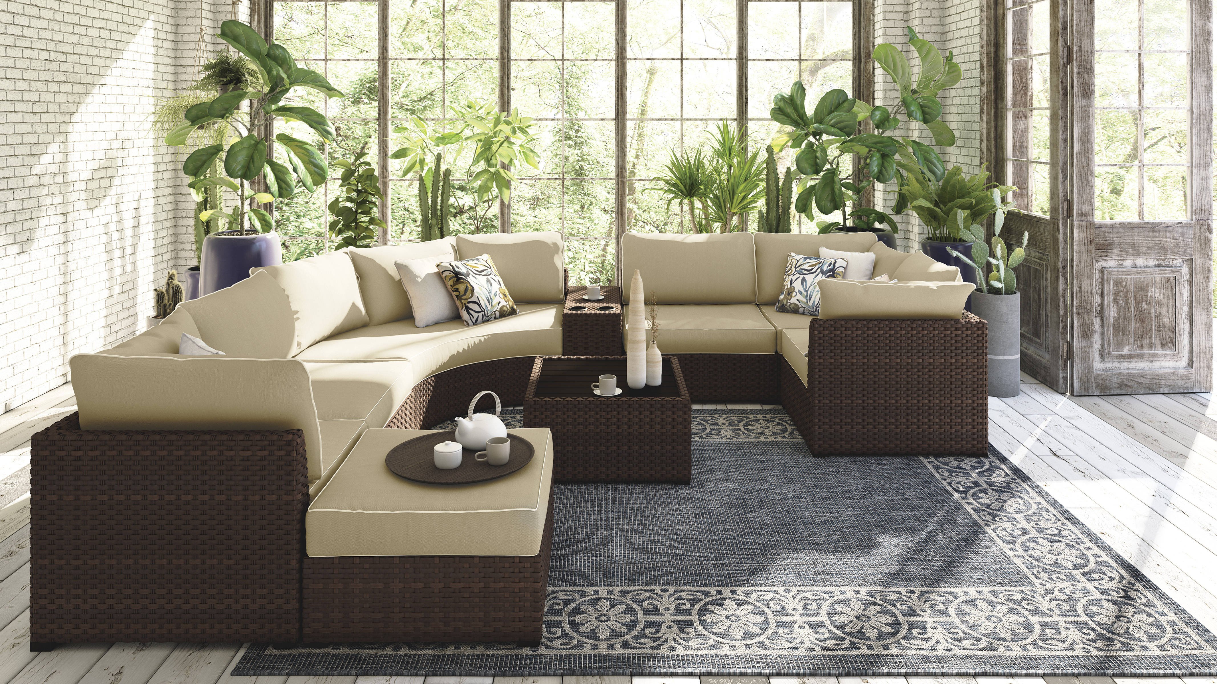 Ashley Furniture Kids Bedroom New ashley Furniture Spring Ridge Beige 9pc Outdoor Sectional