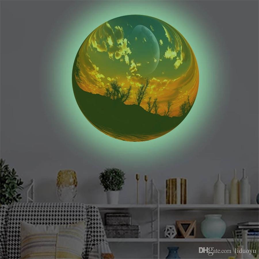 Baby Boy Bedroom theme Luxury 3d Scenic Ball Fluorescent Wall Sticker Removable Glow In the Dark Noctilucent Decals Wall Decor Home Art Kids Room Baby Boy Wall Decals for Nursery