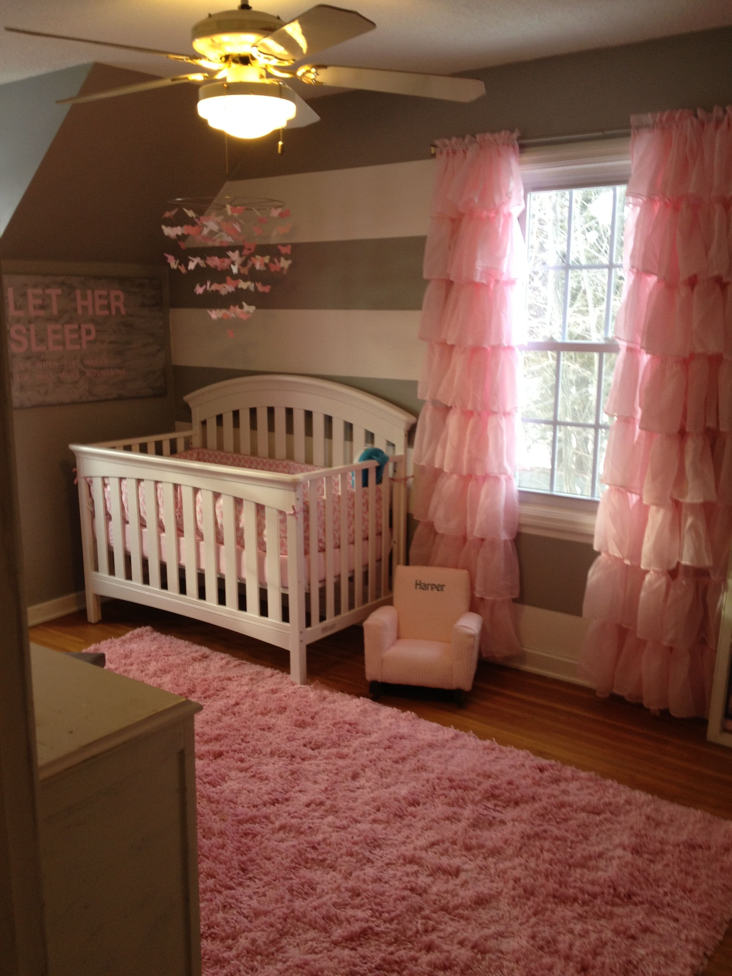 Baby Girls Bedroom Set Beautiful Pink White and Gray Nursery Gray Walls White Furniture